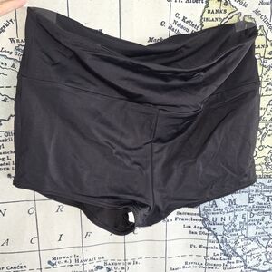 Lands' End Black High-Waist Swim Bike Shorts